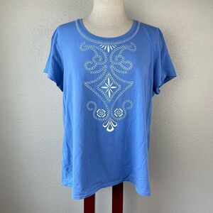 Style & Co Short Sleeve Top Size 1X EUC